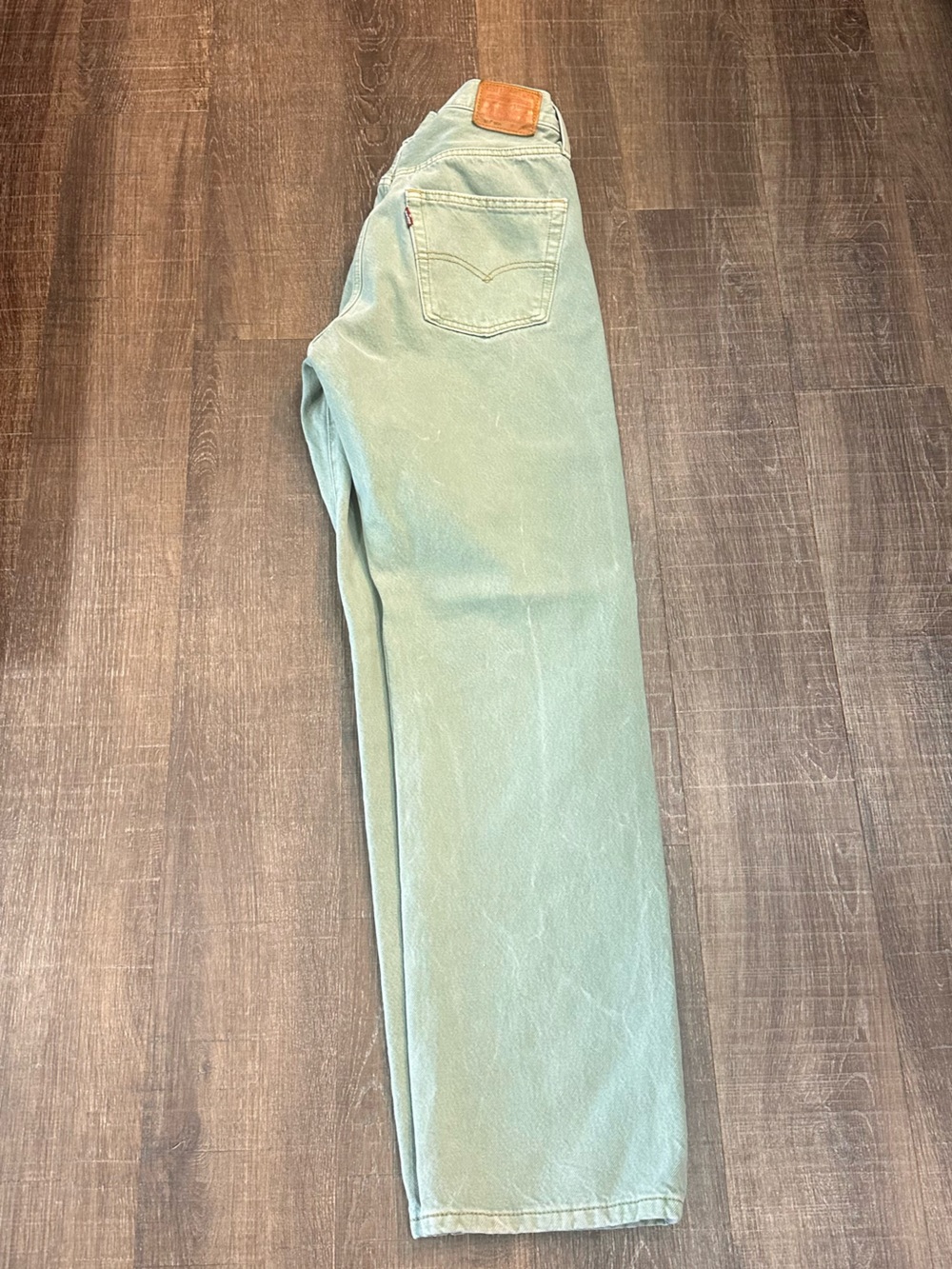 Levi's 501 Straight Leg Sage Green Button Fly Size 27 - Picture 3 of 9
